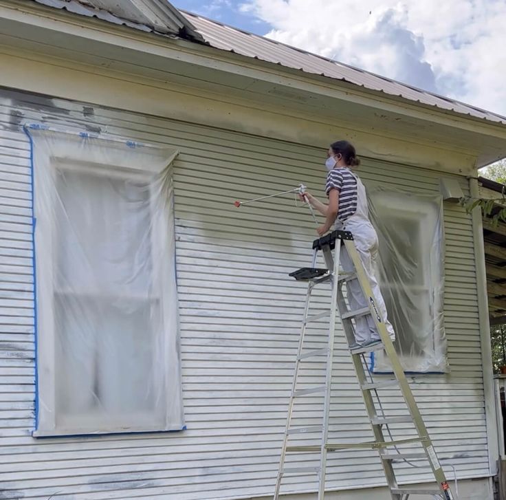 How to Paint Old Peeling Wood Siding - Renee Renovates